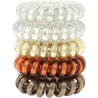 Capelli New York Bronze 1 Inch Metallic Phone Cord Pony Holders 5 Pc