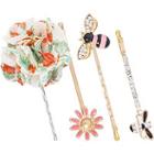 Scunci Bee And Flowers Bobby Pins