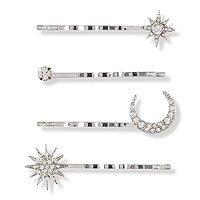 Scunci Elite Silver & Rhinestone Bobby Pins