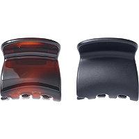 Scunci Shiny Brown And Matte Black Round Clips