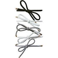 Kitsch Black And Gray Bow Hair Ties 5 Count