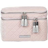 Tartan + Twine Velvet Double Zip Cosmetic Box Grey