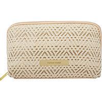 Tartan + Twine Woven Straw Medium Clutch Gold