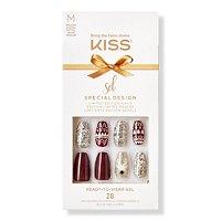 Kiss Don't Cry Snowman Holiday Fake Nails