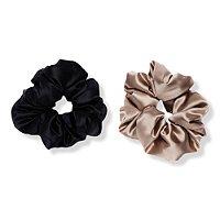 Kitsch Black & Gold Satin Pillow Scrunchies