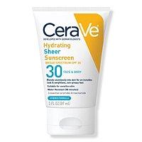 Cerave Hydrating For Face And Body Sheer Sunscreen Spf 30