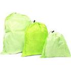 Basics 3 Pc Green Washable Drawstring Bag Set