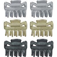 Riviera Metallic Claws In Grey/gold 6 Pc