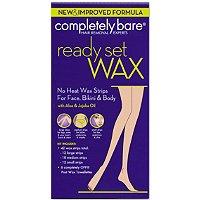 Completely Bare Ready Set Wax No Heat Wax Strips For Face, Bikini & Body