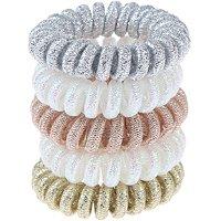 Capelli New York Metallic Covered Phone Cord Ponies