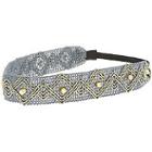 Capelli New York Wide Grey Head Wrap With Gold Studs