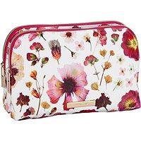 Tartan + Twine Fushsia Pressed Floral Duo Zip Beauty Clutch