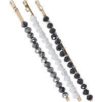 Kitsch Black And Silver Beaded Bobby Pins 3 Pc