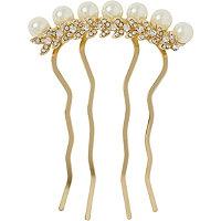 Elle Gold Pearl And Stone Side Comb