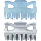 Riviera No Slip Claw Clips In Blue/silver 2 Pc