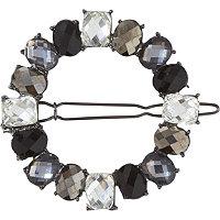 Elle Black & Clear Rhinestone Barrette
