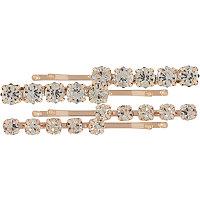 Elle Rose Gold Rhinestone Bobby Pins 4 Pk