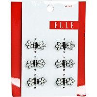 Elle Black With Stones Mini Hair Clip Set