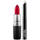 Mac Matte Lipstick + Prep & Prime Lip - Ruby Woo (bright Red)