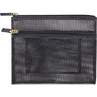 Tartan + Twine Basics Mesh 2 Zip Flat Clutch