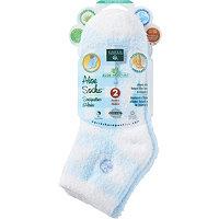 Earth Therapeutics Plaid & Solid Blue Aloe Socks