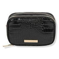 Tartan + Twine Black Croc Double Zip Toiletry Bag