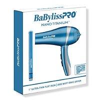 Babylisspro Nano Titanium Dryer + 1 Inches Flat Iron Set