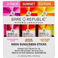 Bare Republic Neon Sunscreen Sticks Spf 50