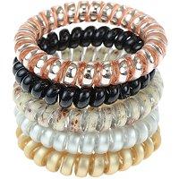 Capelli New York Floral Metallic Phone Cord Ponies