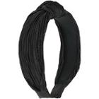 Capelli New York Black Satin Pleated Top Knot Headband