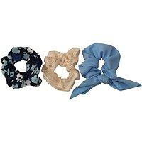 Jessica Simpson Ivory, Navy, And Blue Scrunchies
