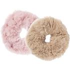 Kitsch Blush/pink Faux Fur Scrunchies 2 Ct