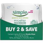 Simple Micellar Make-up Remover Wipes Twin Pack