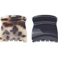 Scunci Black And Tortoise Jaw Clip Duo