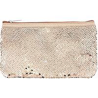 Capelli New York Rose Gold Reversible Sequin Pouch