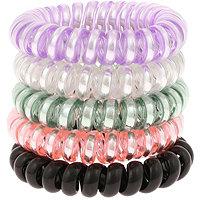 Capelli New York Metallic And Solid Phone Cord Pony Holders 5 Pc