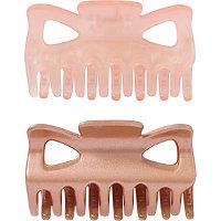 Riviera No Slip Claw Clips In Pink/gold 2 Pc