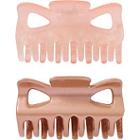 Riviera No Slip Claw Clips In Pink/gold 2 Pc
