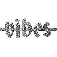 Vibes Word Rhinestone Kitsch X Justine Marjan Bobby Pin