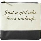 Tartan + Twine Just A Girl Who Loves Makeup Gold Printed Travel Makeup Flat Clutch