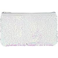 Capelli New York Silver Reversible Sequin Pouch