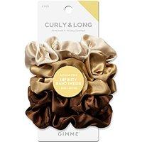 Gimme Beauty Curly & Long Satin Brown Scrunchies