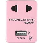 Conair Travelsmart Pink Adapter Plug With Usb