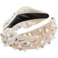 Riviera Pearl & Gem Velvet Top Knot Headband