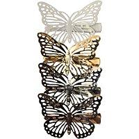 Jessica Simpson Rose Gold, Gold, And White Butterfly Clips