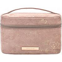 Tartan + Twine Golden Shimmer Travel Train Case Set With Removable Pencil Case