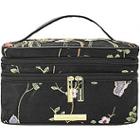 Tartan + Twine Perennial Blooms Double Zip Train Case With Embroidered Flowers