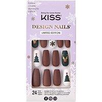 Kiss Candy Cane Design Holiday Nails