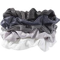 Kitsch Black And Gray Hair Scrunchies 5 Pc