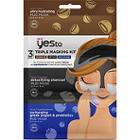 Yes To Triple Masking Kit With Coconut, Charcoal, And Super Blueberries